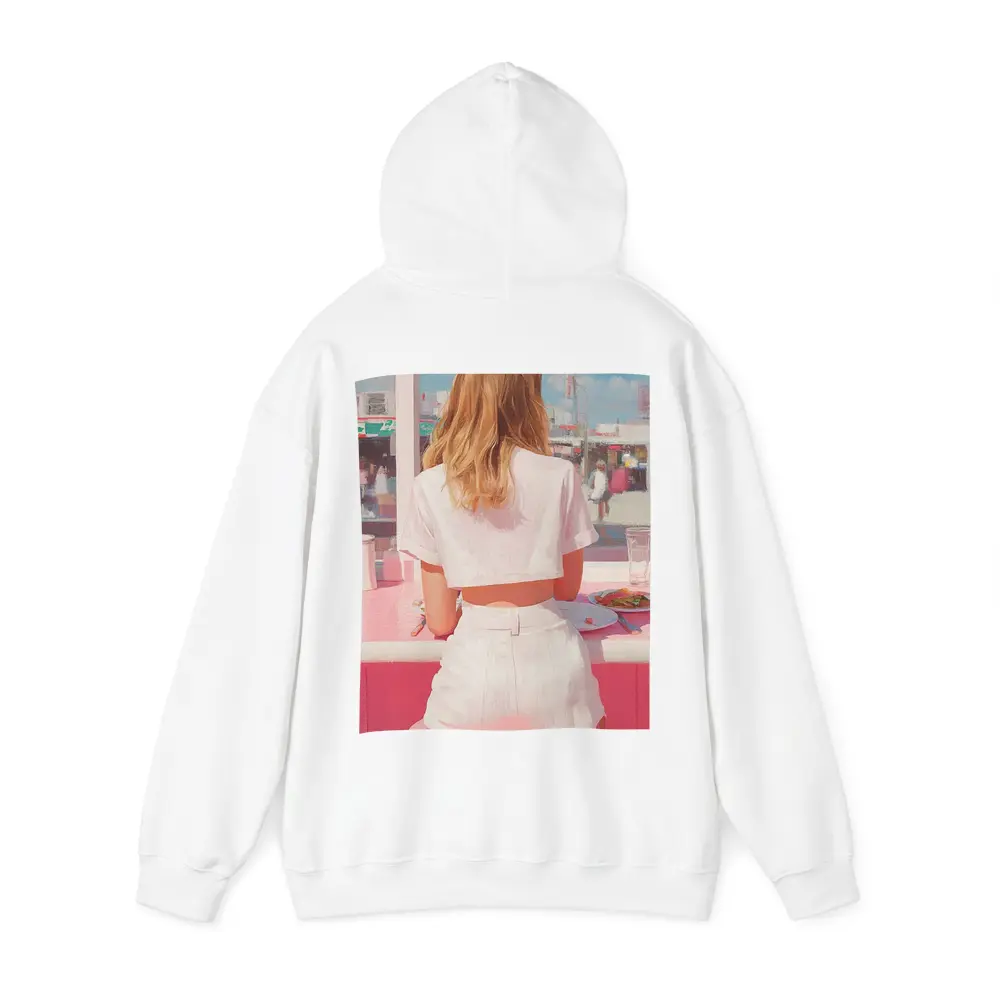 Blonde Woman Pink Diner Summer Pop Art – Hoodies