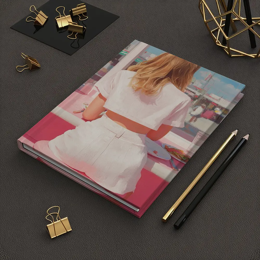 Blonde Woman Pink Diner Summer Pop Art – Notebooks