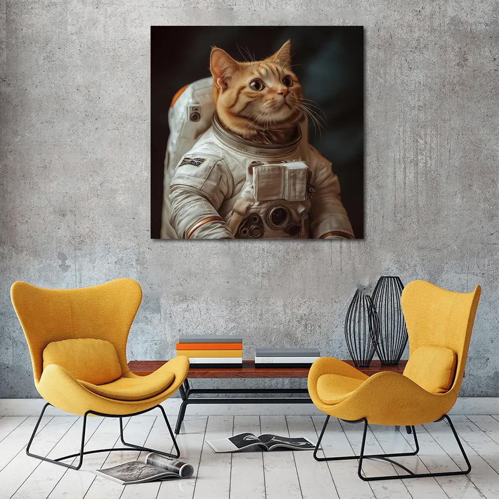 Orange Tabby Cat Astronaut Space Suit – Wall Art