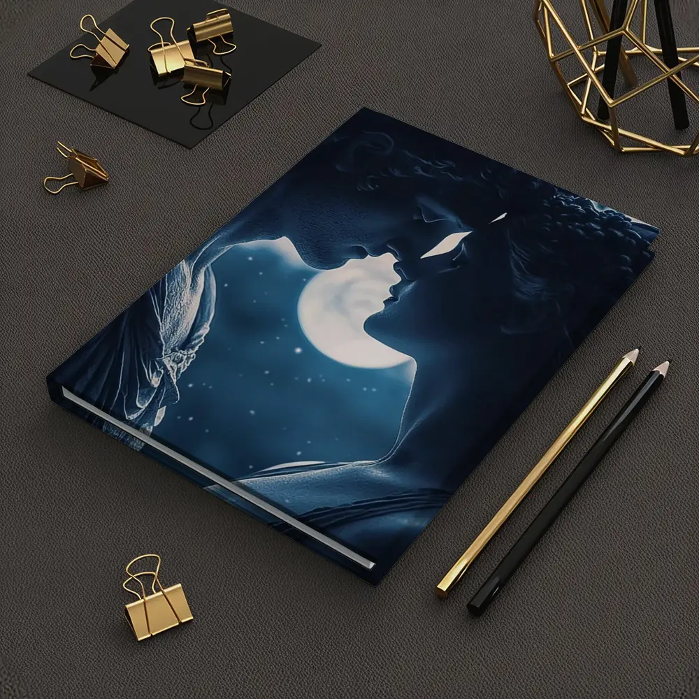 Greek Marble Statues Kissing Under Moon – Notebooks