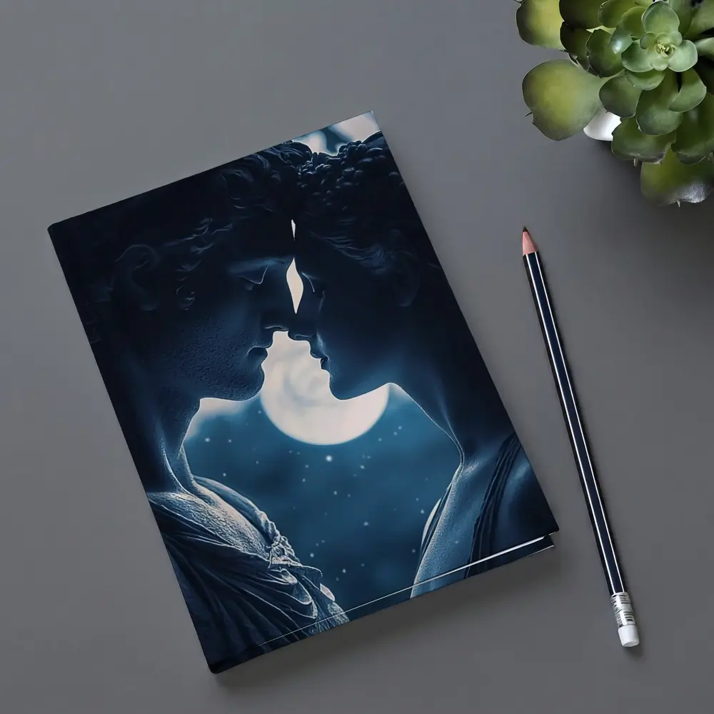 Greek Marble Statues Kissing Under Moon – Notebooks