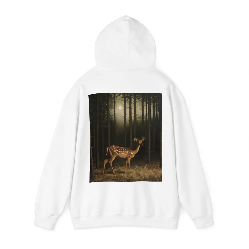 Spotted Deer Standing In Dark Forest – Hoodies