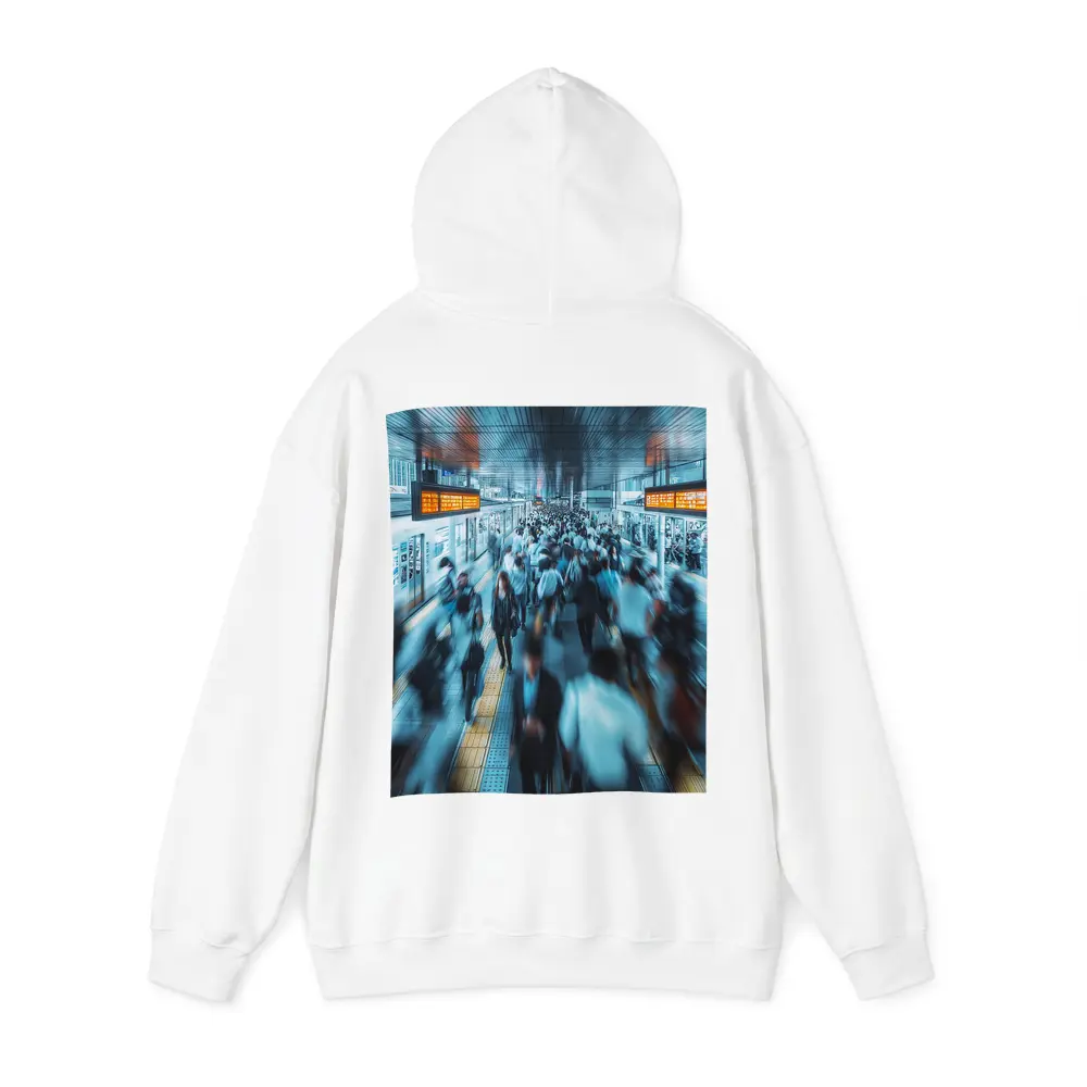 Busy Train Station Platform Rush Hour Crowd – Hoodies