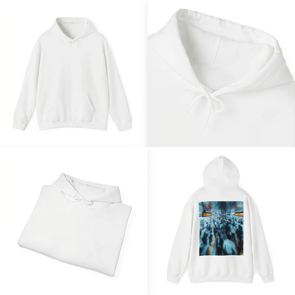 Busy Train Station Platform Rush Hour Crowd – Hoodies