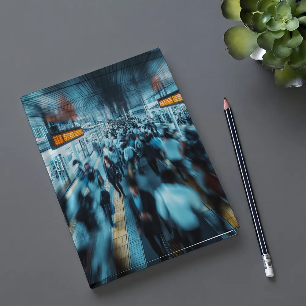 Busy Train Station Platform Rush Hour Crowd – Notebooks