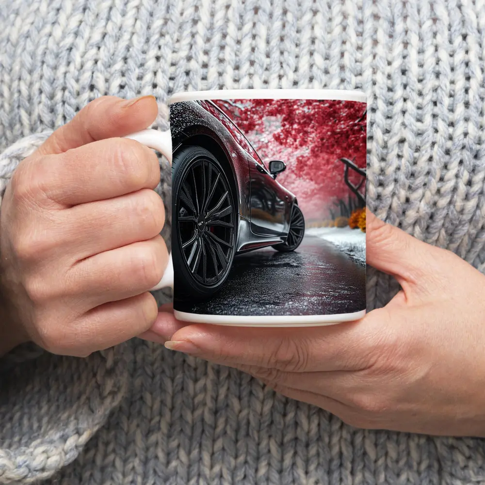 Bentley Continental GT Dark Road Winter Trees – Mugs