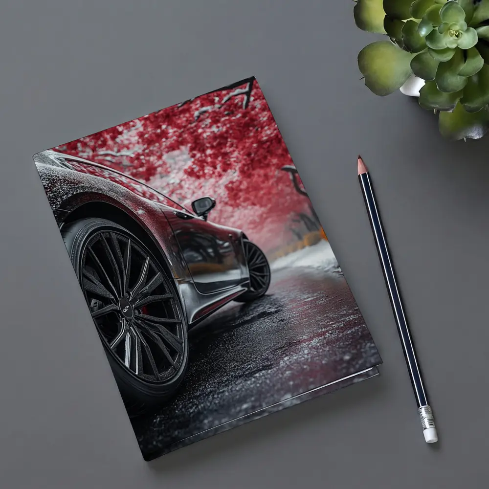 Bentley Continental GT Dark Road Winter Trees – Notebooks