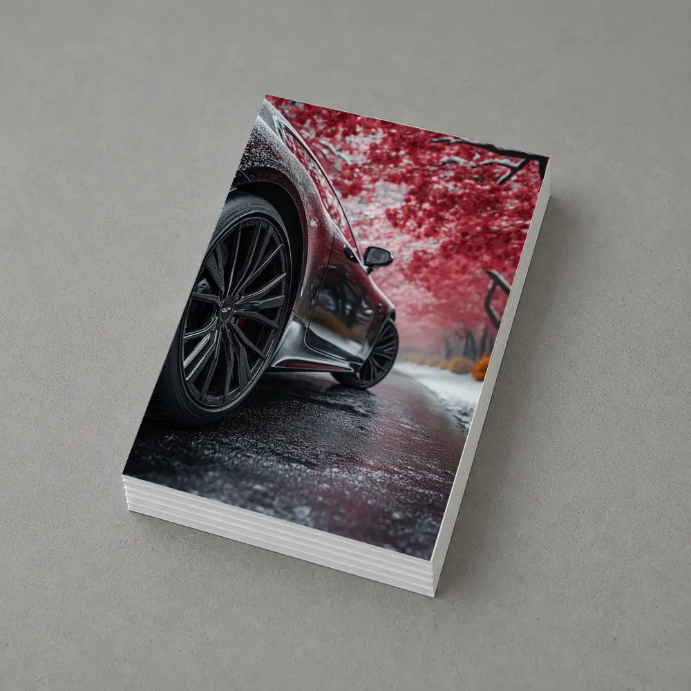 Bentley Continental GT Dark Road Winter Trees – Postcards