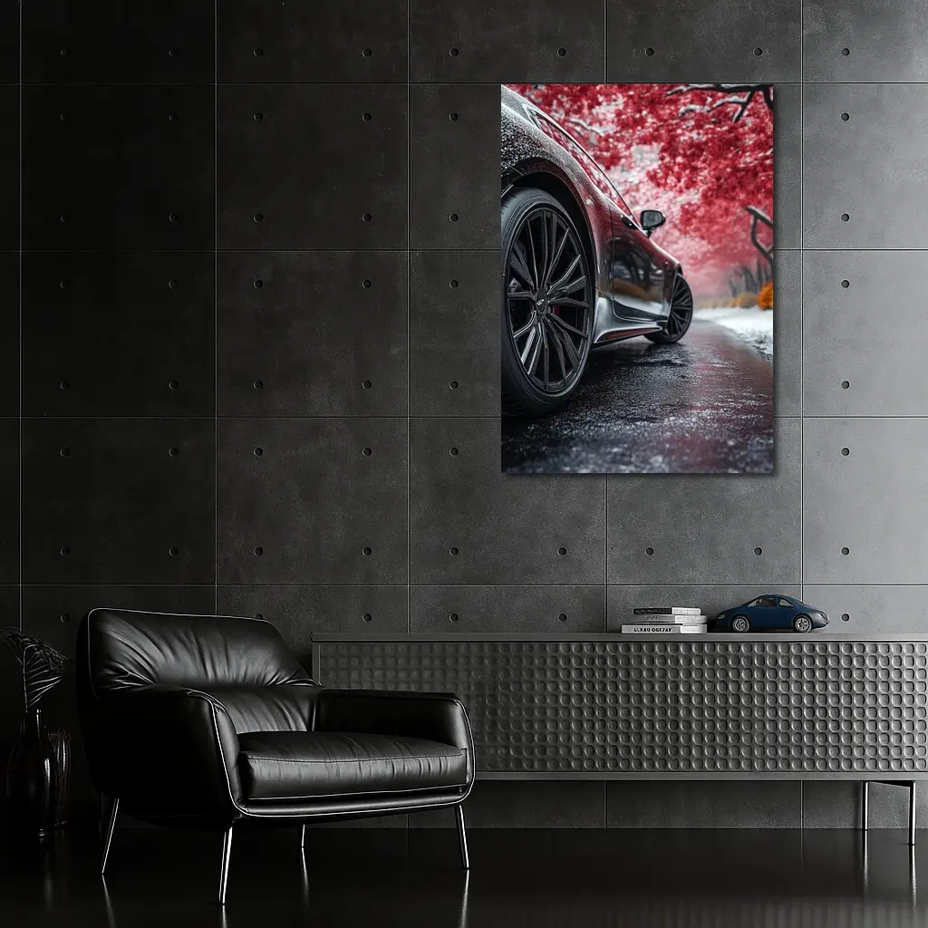 Bentley Continental GT Dark Road Winter Trees – Wall Art