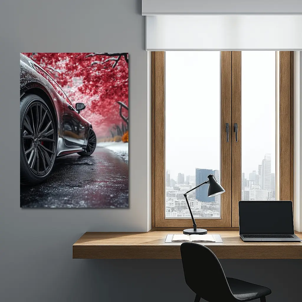 Bentley Continental GT Dark Road Winter Trees – Wall Art