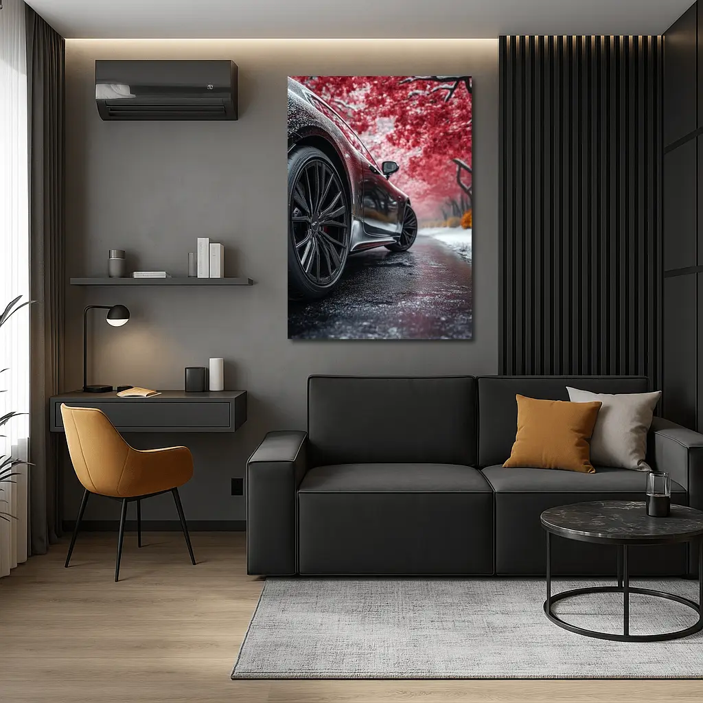 Bentley Continental GT Dark Road Winter Trees – Wall Art