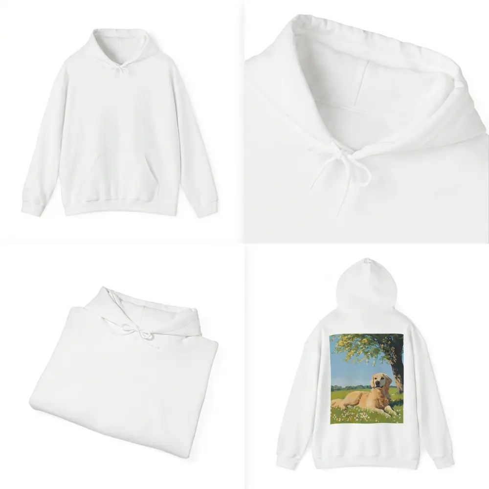 Golden Retriever Resting In Sunny Meadow – Hoodies
