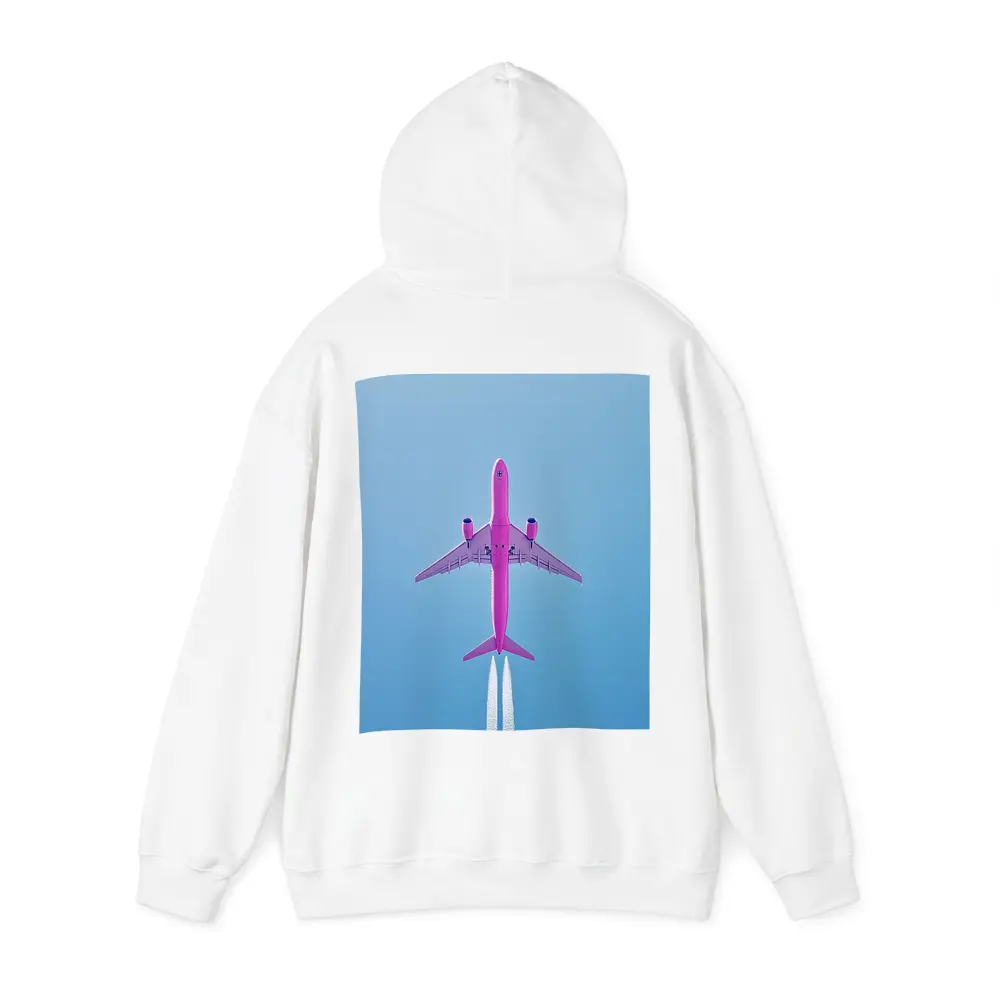 Pink Airplane Flying Against Blue Sky – Hoodies