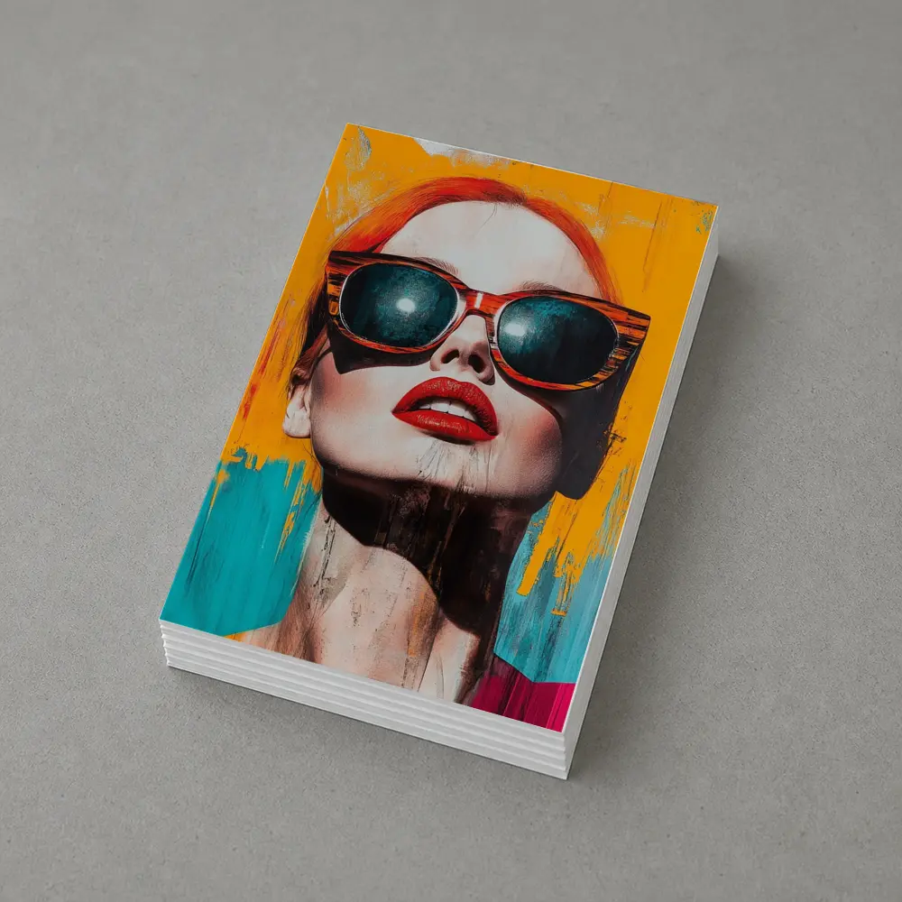 Red Hair Woman Sunglasses Pop Art Yellow – Postcards