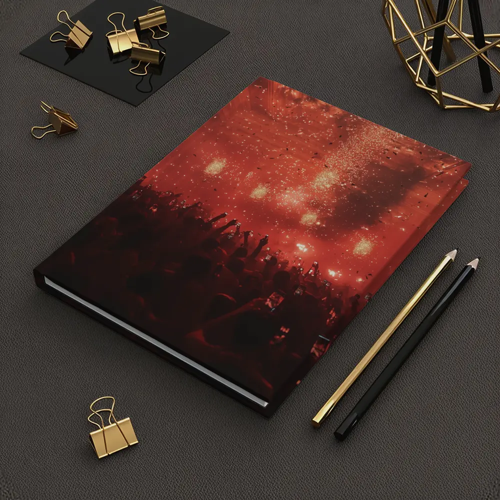 Red Concert Hall Crowd Confetti Celebration – Notebooks