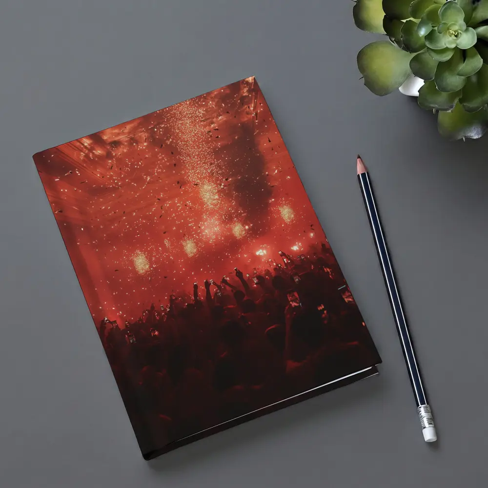 Red Concert Hall Crowd Confetti Celebration – Notebooks
