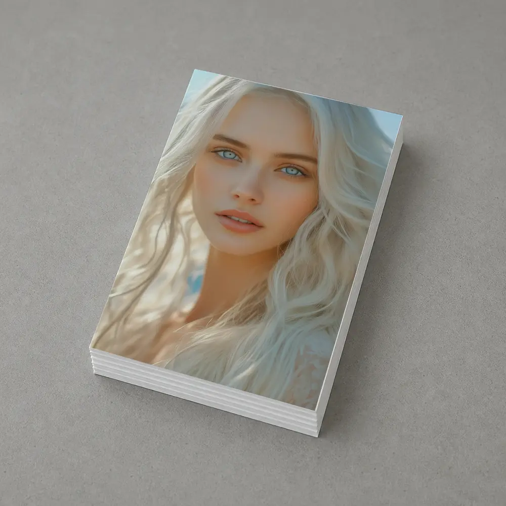 White Hair Blue Eyes Woman Portrait – Postcards