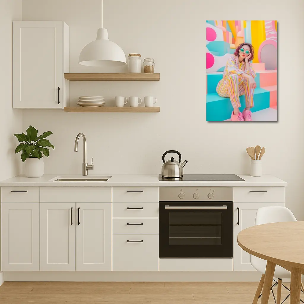 Pastel Fashion Girl Colorful Pop Art Background – Wall Art