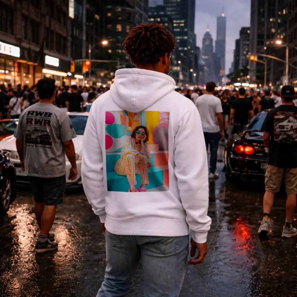 Pastel Fashion Girl Colorful Pop Art Background – Hoodies
