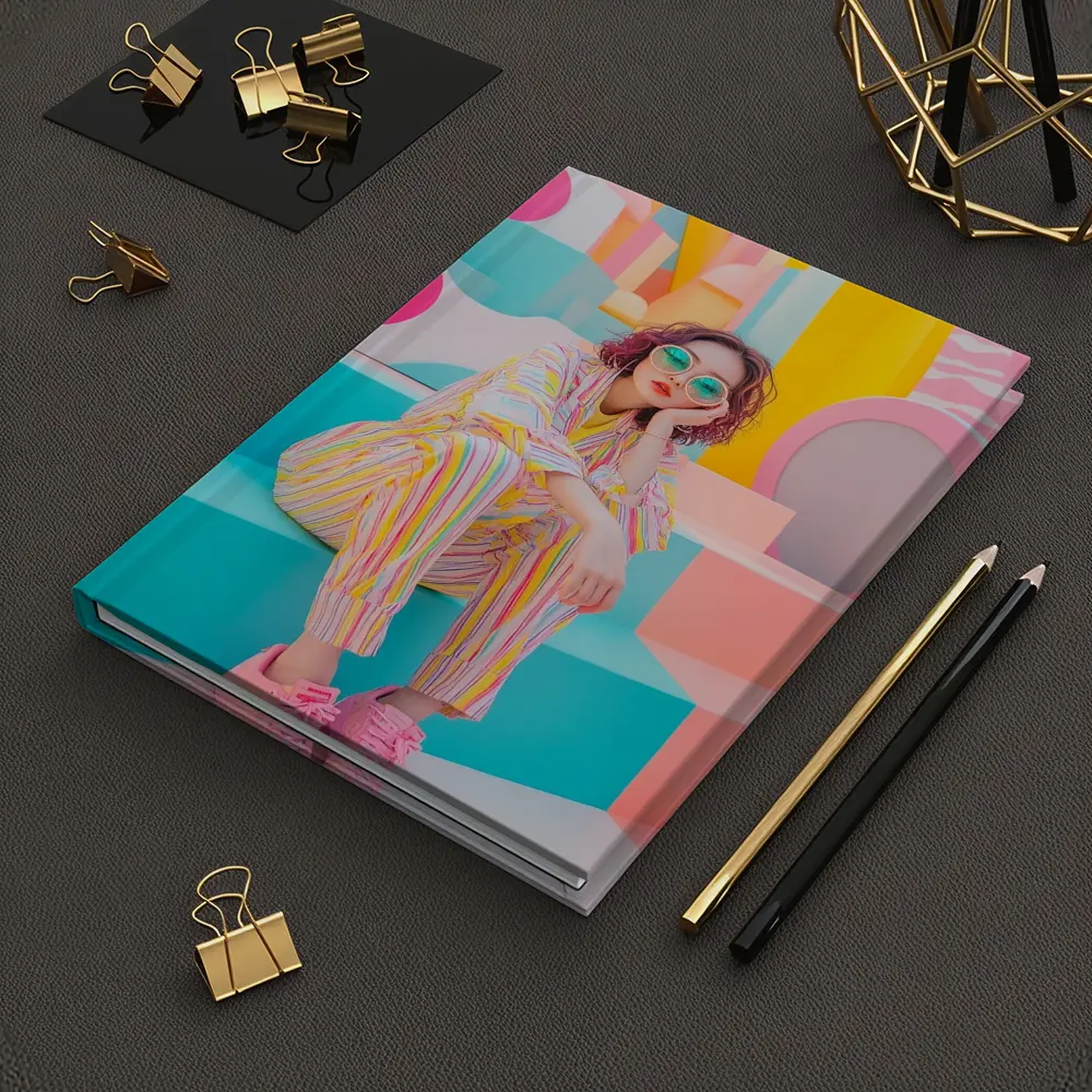 Pastel Fashion Girl Colorful Pop Art Background – Notebooks