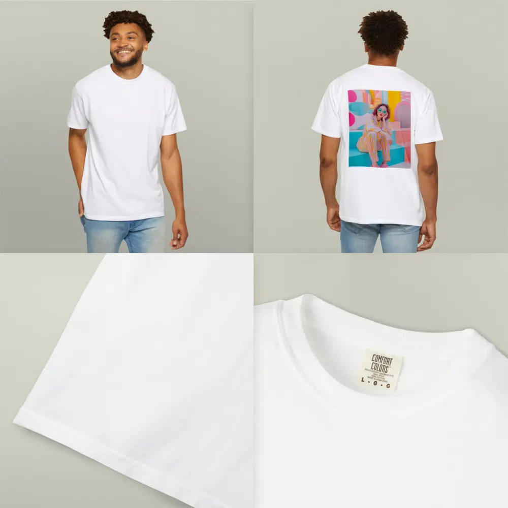 Pastel Fashion Girl Colorful Pop Art Background – T-Shirts