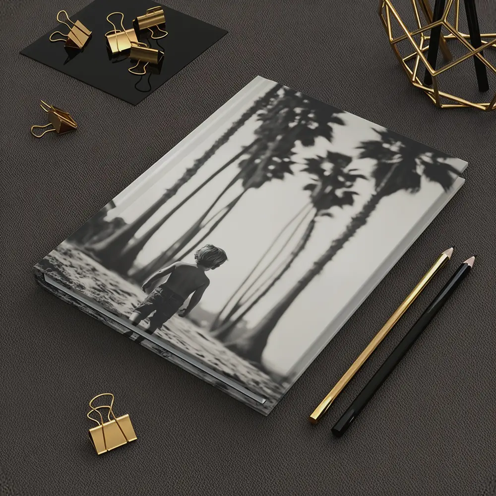 Boy Walking on Beach Among Palm Trees – Notebooks