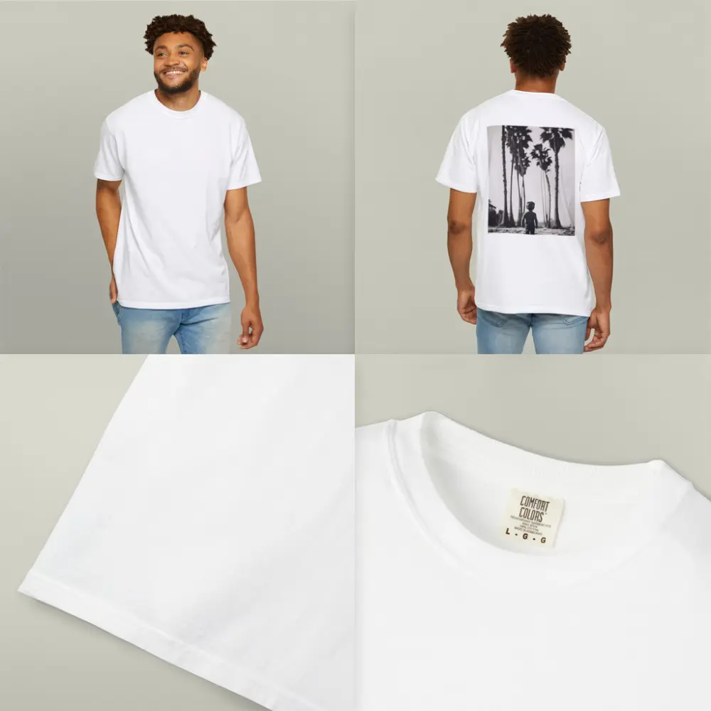 Boy Walking on Beach Among Palm Trees – T-Shirts