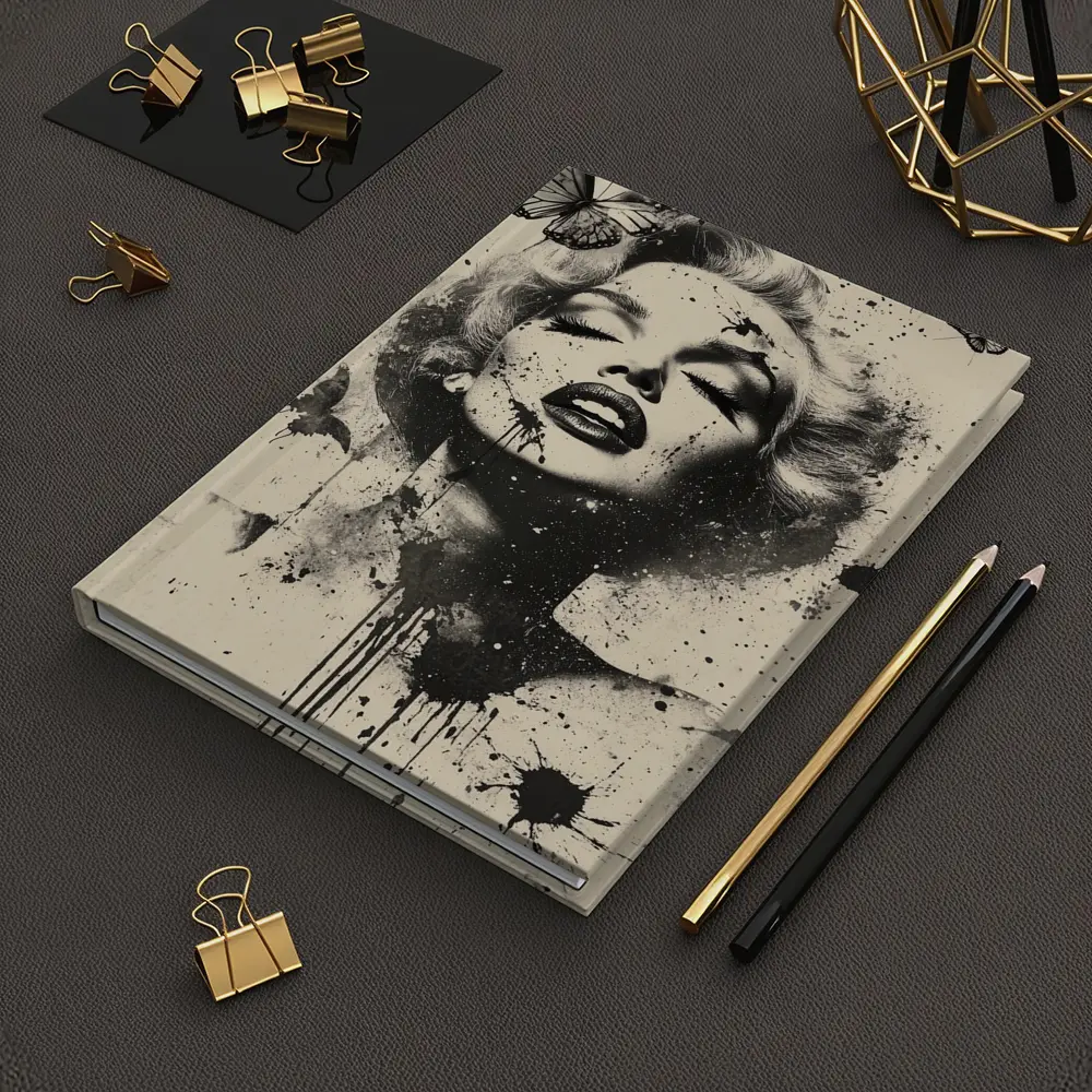 Marilyn Monroe Black White Ink Splash Butterflies – Notebooks