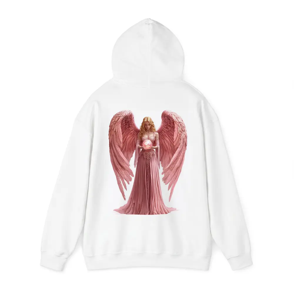 Pink Angel Woman Holding Glowing Orb – Hoodies