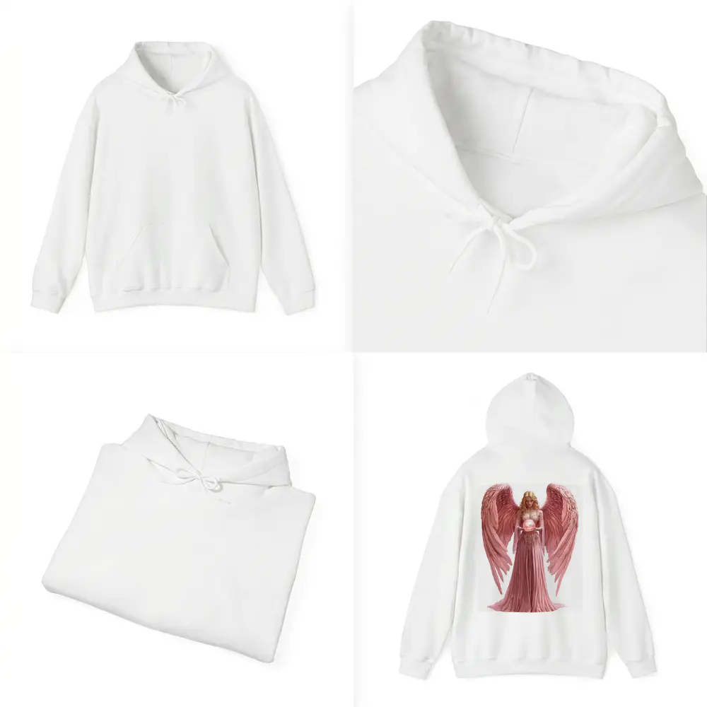 Pink Angel Woman Holding Glowing Orb – Hoodies