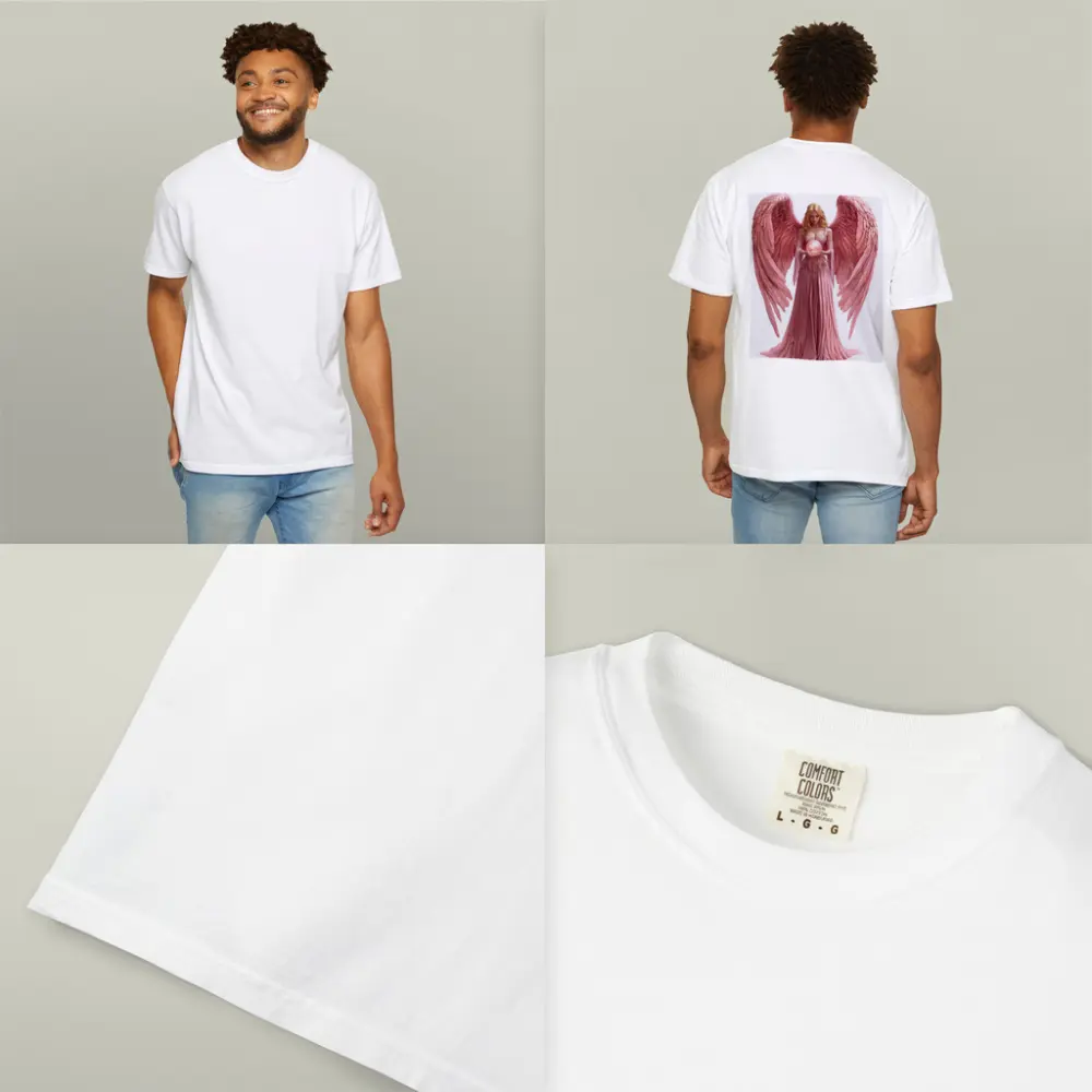 Pink Angel Woman Holding Glowing Orb – T-Shirts
