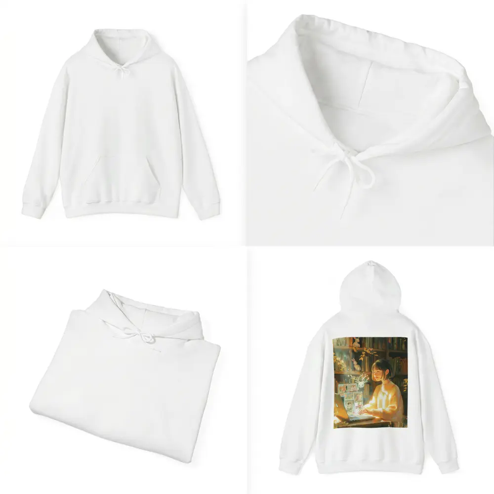 Anime Girl Reading Books Magical Forest – Hoodies