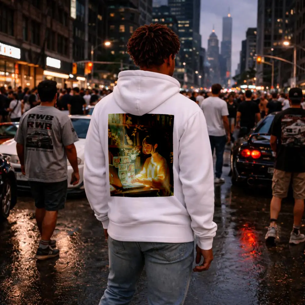 Anime Girl Reading Books Magical Forest – Hoodies