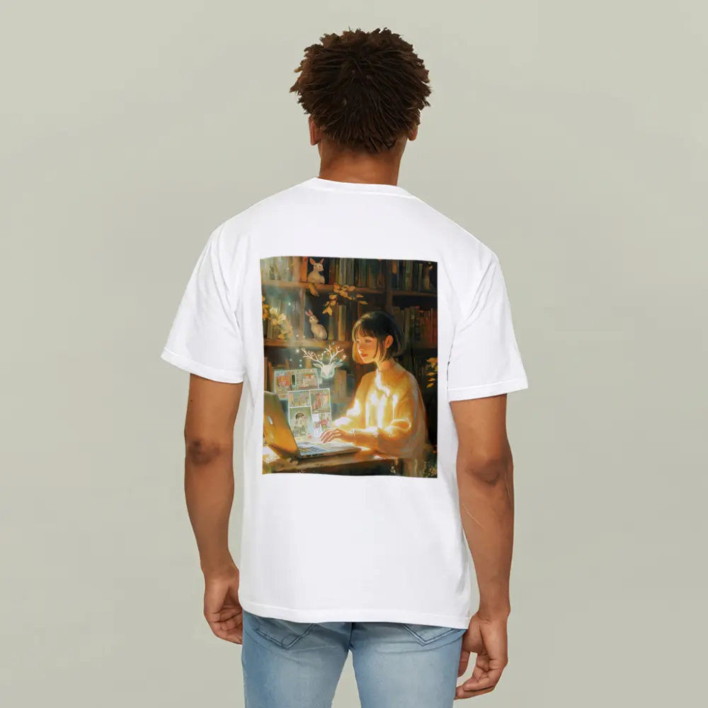 Anime Girl Reading Books Magical Forest – T-Shirts