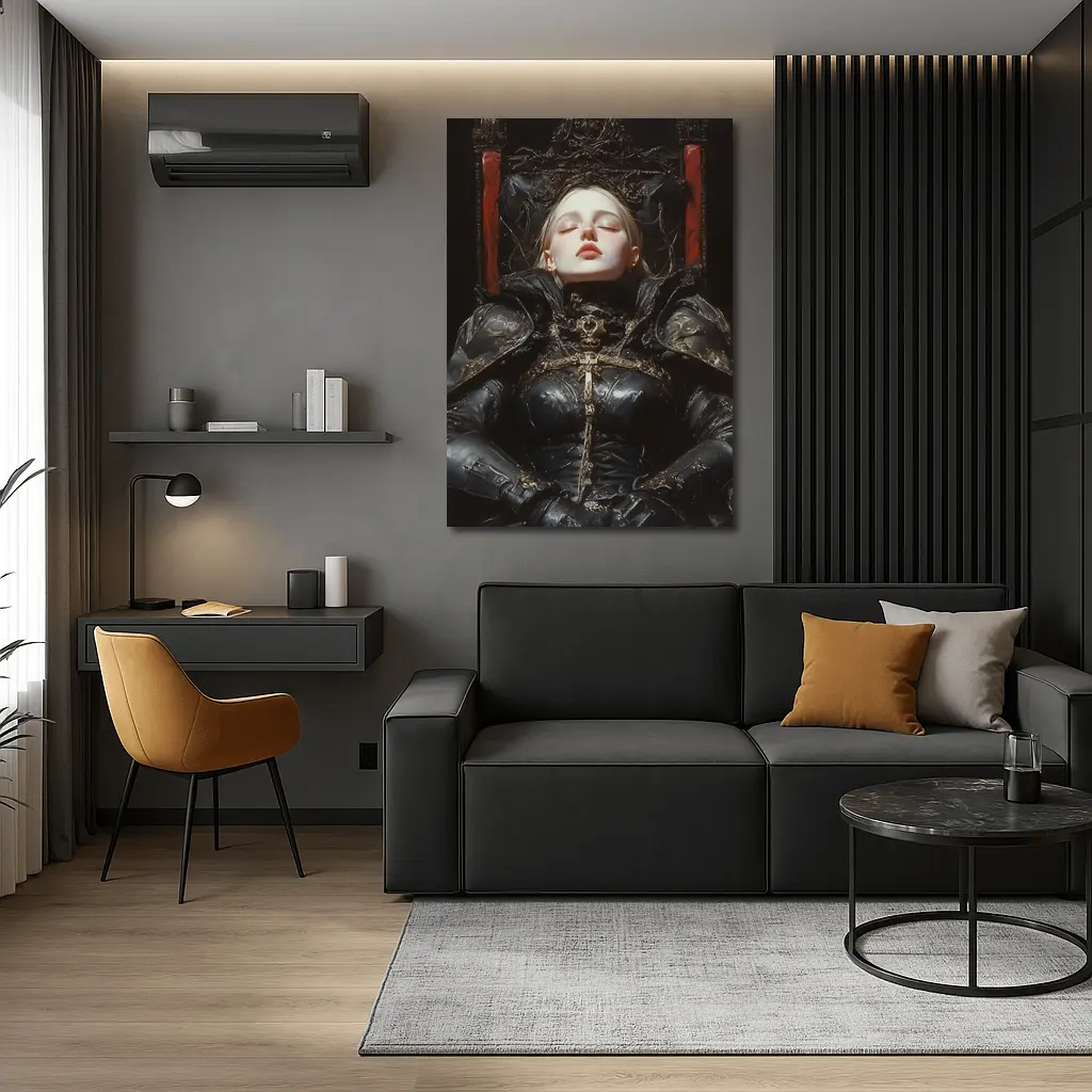 Dark Queen Armor Throne Fantasy Art – Wall Art