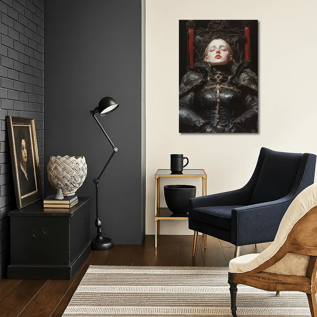 Dark Queen Armor Throne Fantasy Art – Wall Art