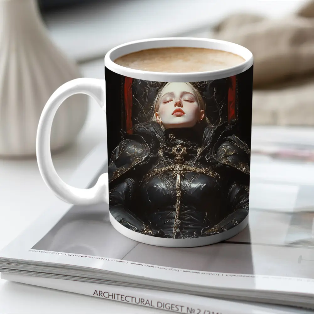 Dark Queen Armor Throne Fantasy Art – Mugs