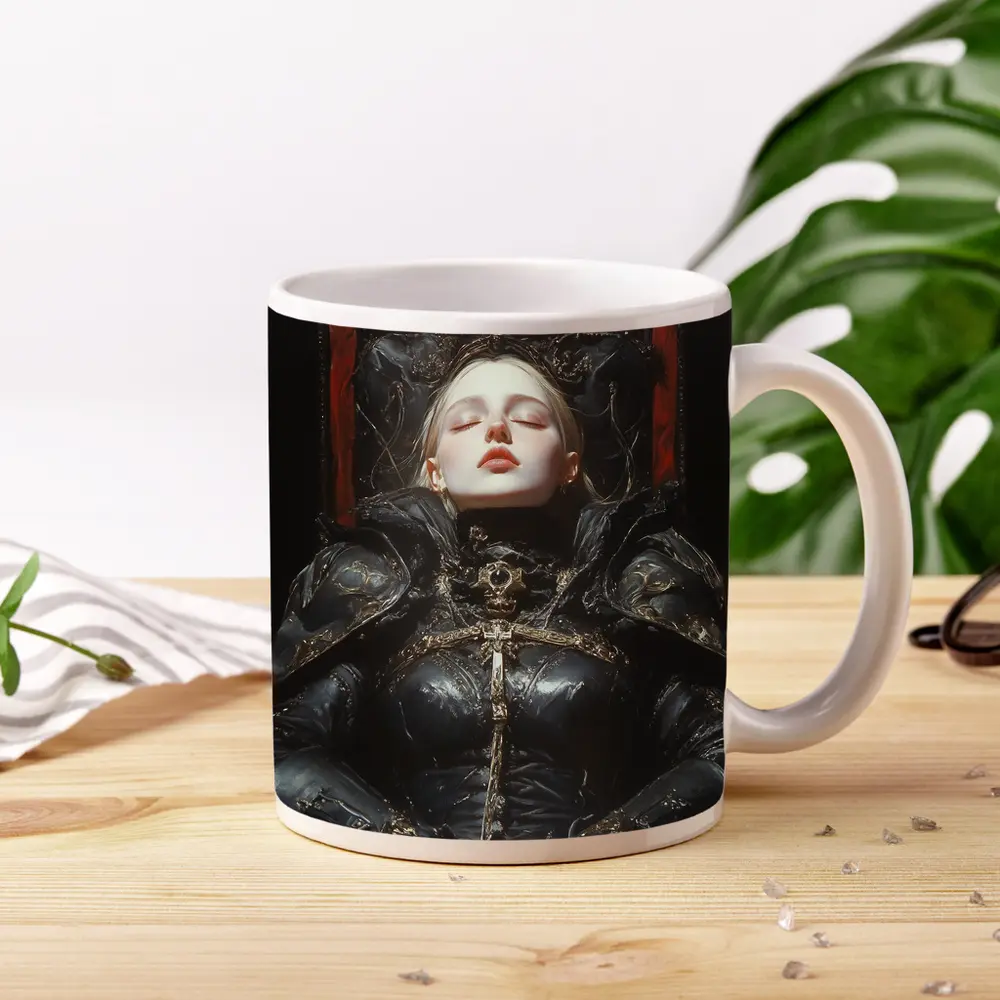 Dark Queen Armor Throne Fantasy Art – Mugs
