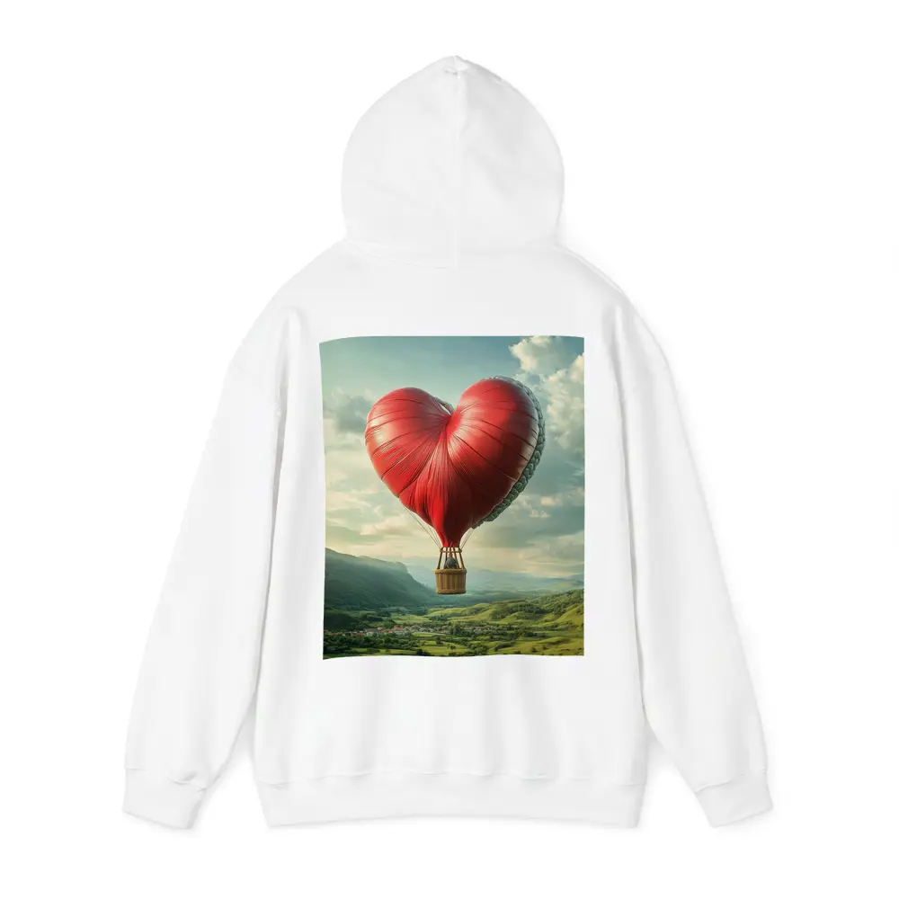 Heart Shaped Hot Air Balloon Green Valley – Hoodies