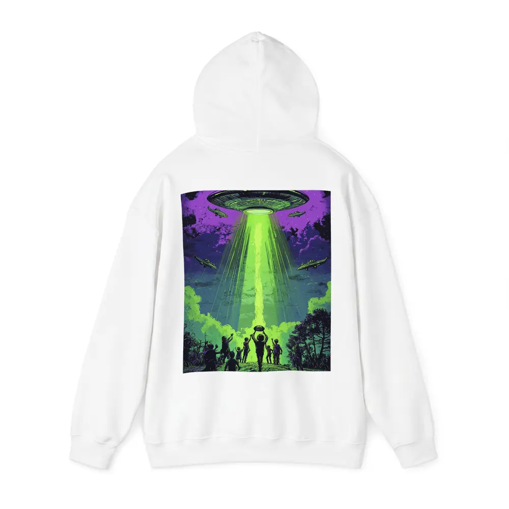 UFO Abduction Green Beam Night Sky – Hoodies