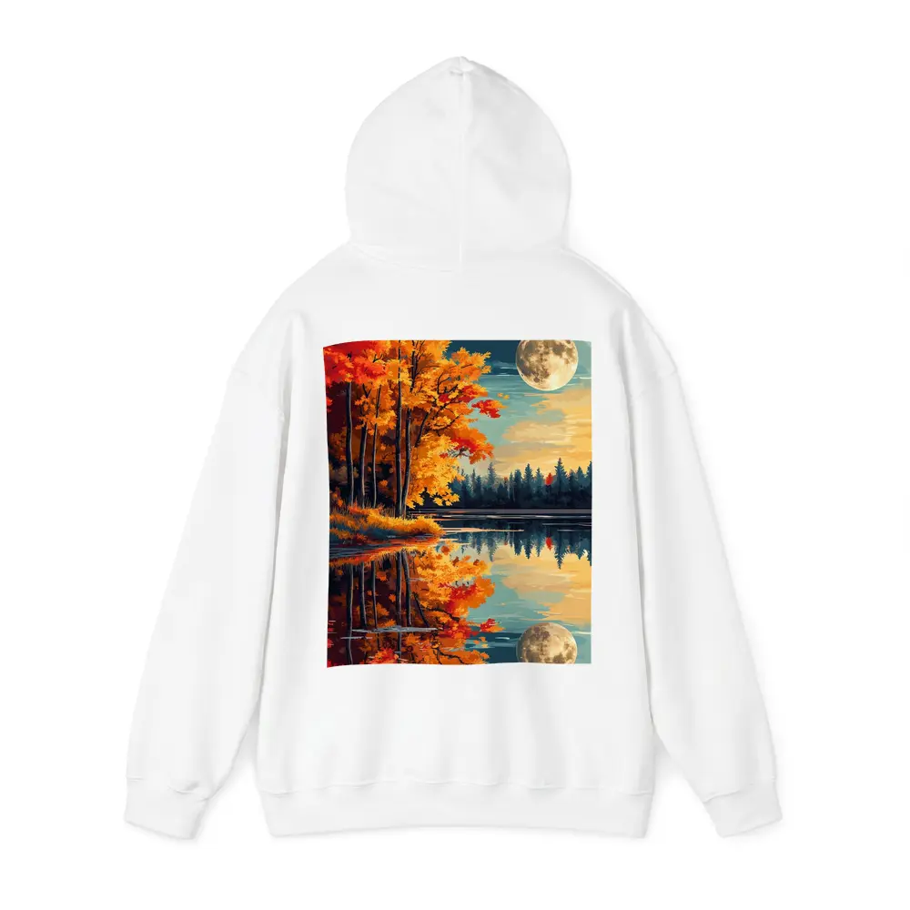 Autumn Lake Reflection Full Moon Night – Hoodies