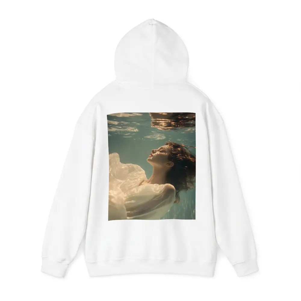 Woman Floating Underwater White Flowing Dress – Hoodies