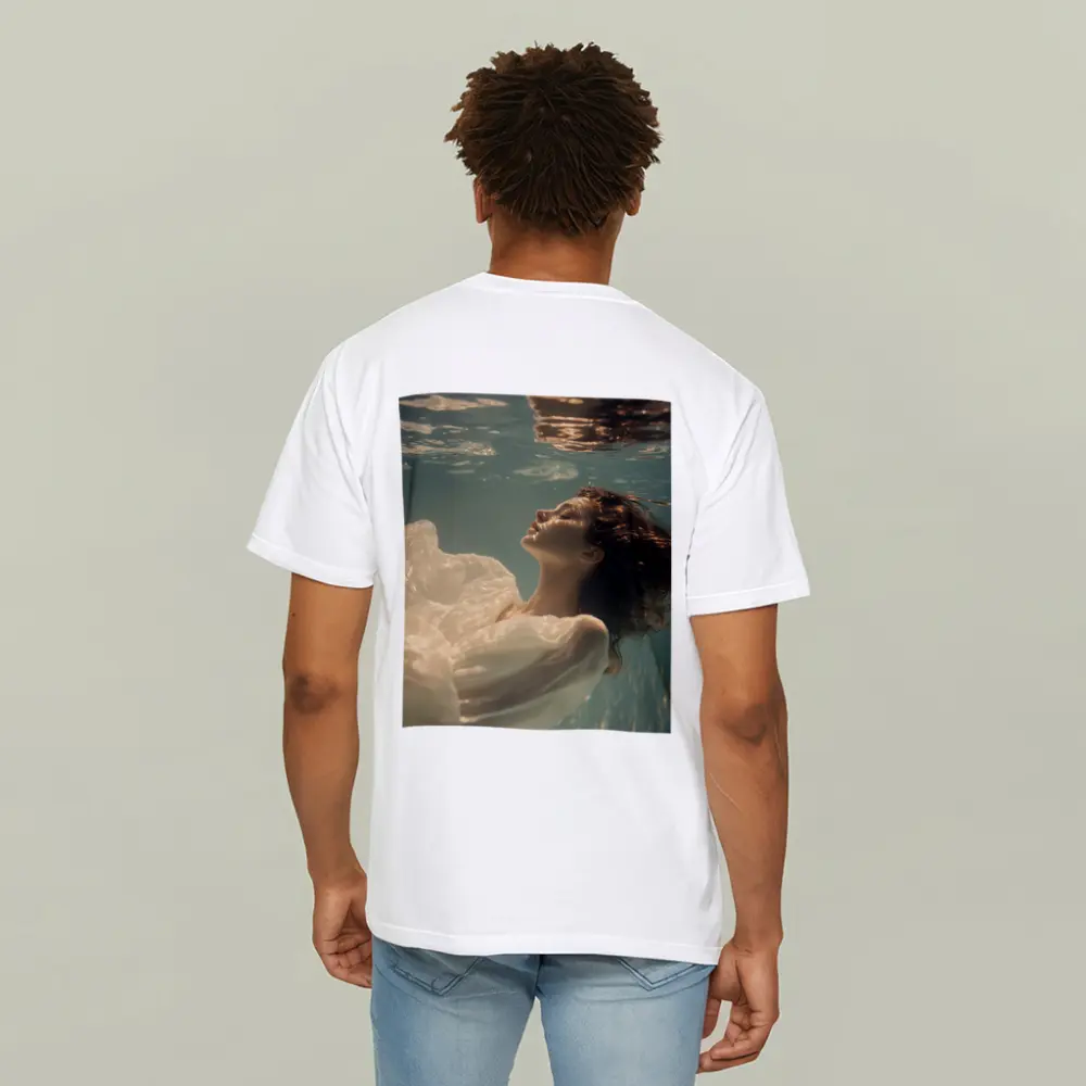 Woman Floating Underwater White Flowing Dress – T-Shirts