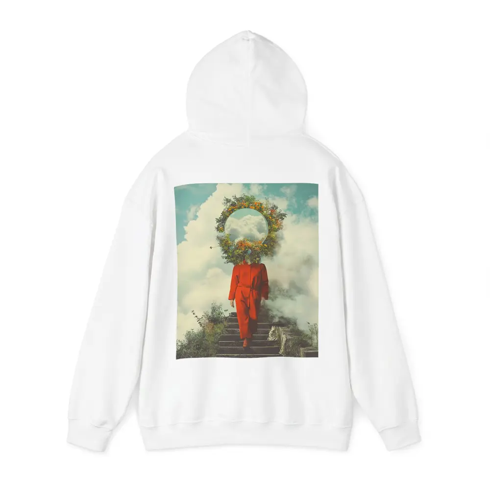 Surreal Figure Red Suit Floral Sky – Hoodies