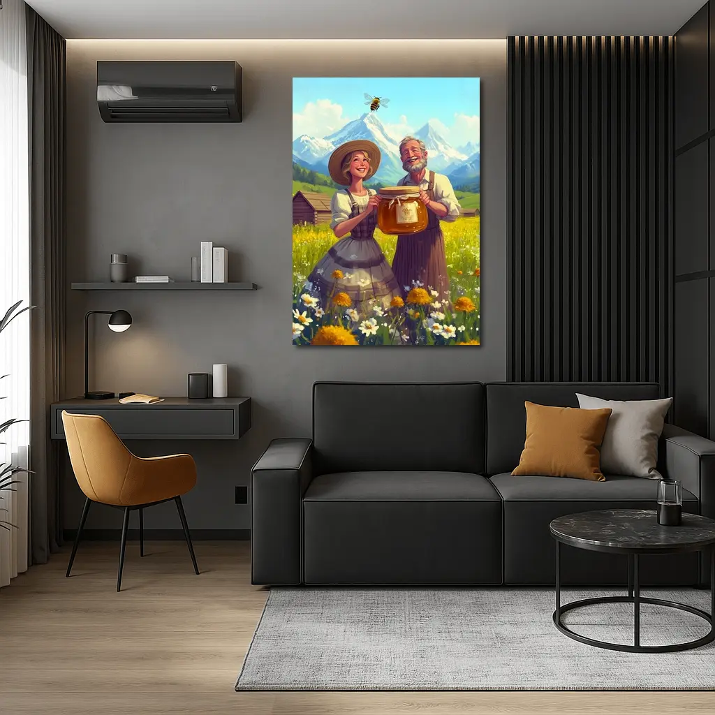 Happy Farmers Honey Jar Alpine Meadow – Wall Art