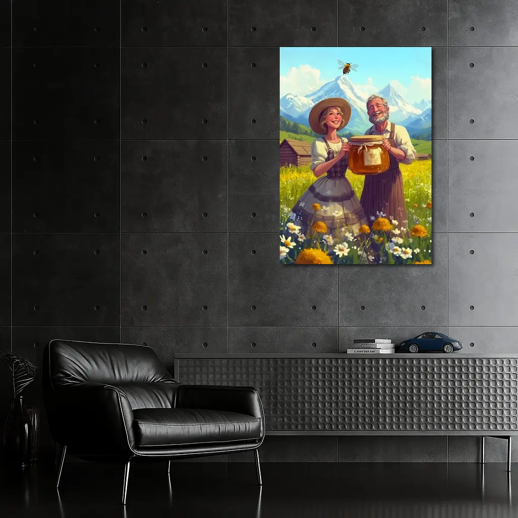 Happy Farmers Honey Jar Alpine Meadow – Wall Art