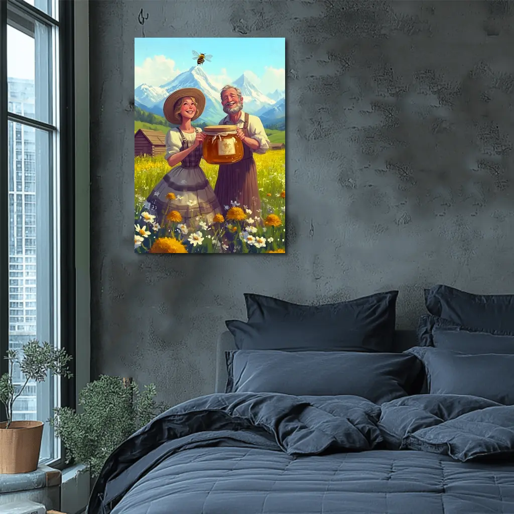 Happy Farmers Honey Jar Alpine Meadow – Wall Art