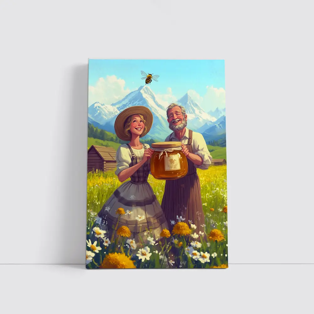 Happy Farmers Honey Jar Alpine Meadow – Wall Art