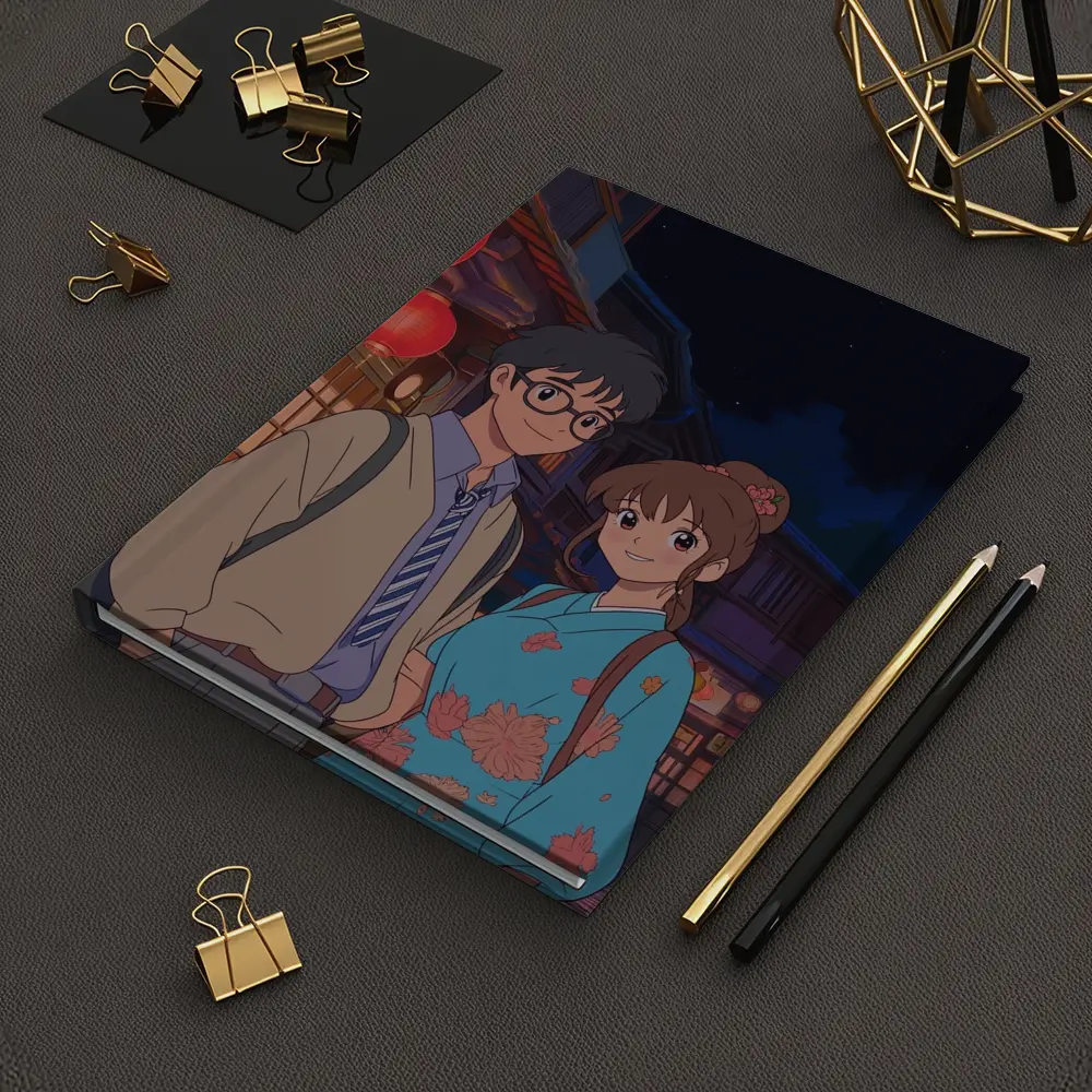 Anime Couple Night Street Red Lanterns – Notebooks