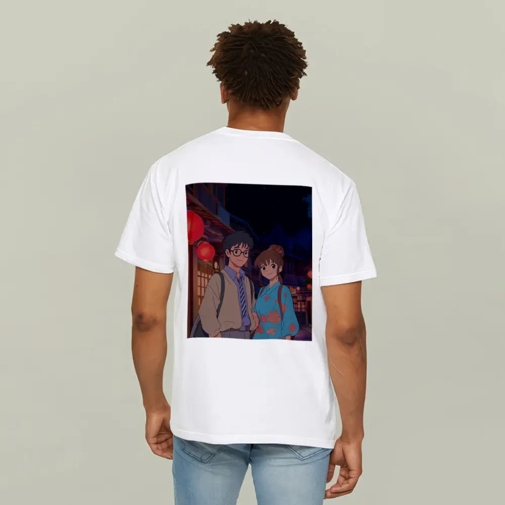 Anime Couple Night Street Red Lanterns – T-Shirts